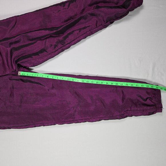 Vintage 80s Beyond Performance Tracksuit Purple Nylon Colorblock Petite L - Picture 13 of 16